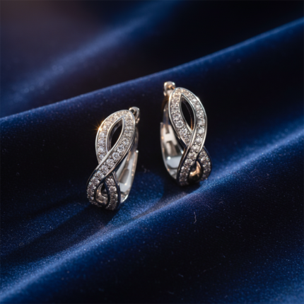 The Infinite Weave Hoops Silver Earring